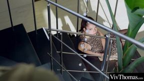 Passionate Encounter: Gorgeous Blonde and Sultry Brunette in Stockings Share Intimate Moments
