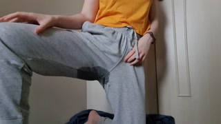 I wet myself in my gray pants