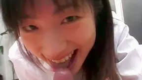 Wet mouth POV sucking cock from hot nurse Saki Budou