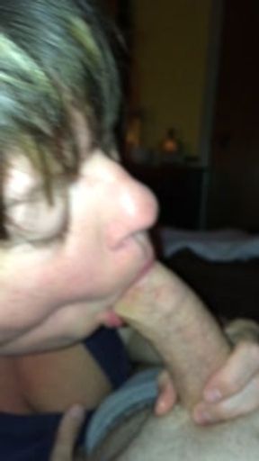 Sexy wife gives awesome blowjob