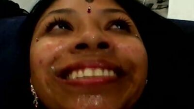 Indian Honey Gets Cum Facial In A Threesome