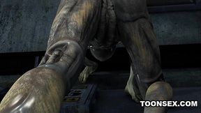 Sexiest 3D Cartoon Alien Babe Fucked Hard Doggy Style By Martian