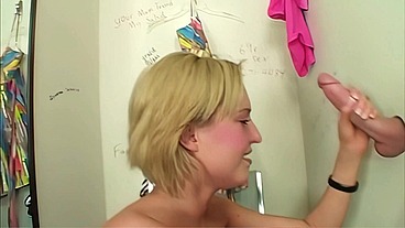 Victoria White Gives Chris Strokes Gloryhole Deep Throat Blowjob