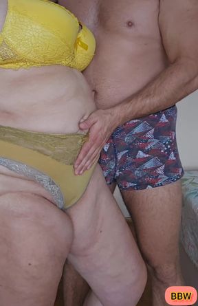 My 60 Years Old BBW Grandma Wife Lets Me Kiss Her and Touch Her.