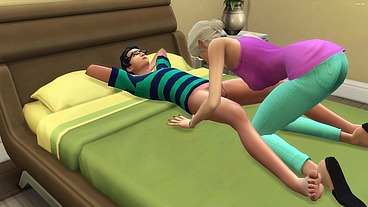 HOT Blonde Stepmom takes her nerdy stepson virginity to help him have sex for the first time - Porn Video