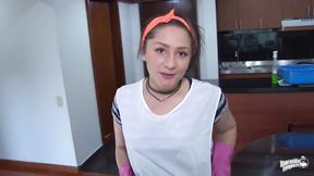 ”Latin Cleaning Lady Valeria Cardozo Rides Meat Hard”