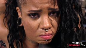 BDSM predicament bondage ebony rough pussytoyed and spanked