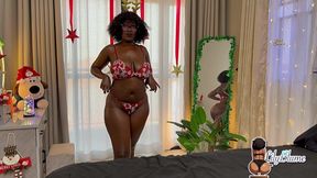 Big Ass Step Sis Shows Me Her Christmas Outfit and Lets Me Cum in Her Pussy