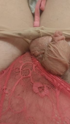 Sissy Cums in Pink Nightware