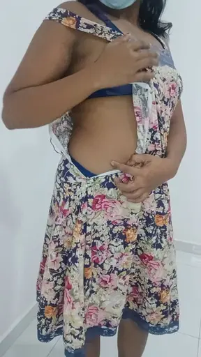 Sexy Sri Lankan miss undresses at midnight in her room