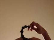 Extremely Deep Anal Beads Insertion - 56 cm of Pleasure