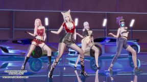 MMD BlackPink - Shut Down Ahri Seraphine Kaisa Evelynn Sexy Kpop Dance League of Legends KDA