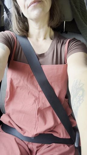 Woman in car seatbelt