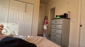 Petite Latina Step-Sister's Secret Encounter with Her New Boyfriend - Starring Violet Gems