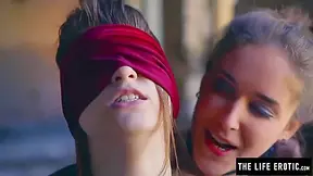Straight Babe Is Blindfolded By Lesbian Before She Orgasms With Emily J