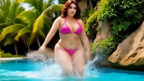 Exciting woman with a giant ass expands dancing and moving her rolls full of passion and shows us a