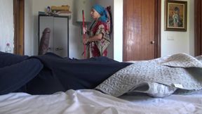 This Turkish Granny Is Shocked!!! I Take Out My Big Cock in Front of Her.