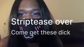 Ebony Femboy Fishnets Gush Cum Toy Wrecked Hole