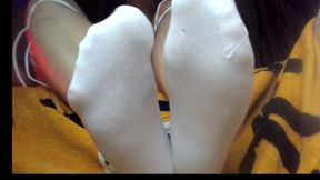 Fantasy of white short socks craving a cock between them