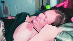 Pregnant MILF rides and loves it; gets drenched in cum