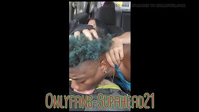 Black sissy pays homage to white cock master