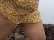 stepmommy Lifts Her Dress to Piss on the Beach