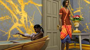 Indian stepmother and stepson take a bath together