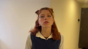 Pelirroja Latina amateur POV hard throat and doggystyle