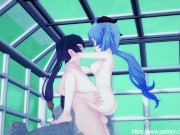 Genshin Impact - FUTA Mona Facefucks Ganyu Hentai