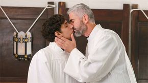 Kinky Priest Strips Altar Boy And Fills His Booty With Jizz