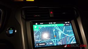 Jay Jay Ink giving a hot blowjob in a car