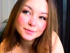 Small titted brunette teen fingering on the bed