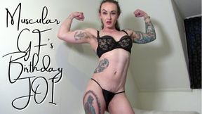 Muscular GF&#039;s Birthday JOI - full vide on ClaudiaKink ManyVids!