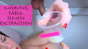 Cum Container: Milking Table Semen Extraction Handjob