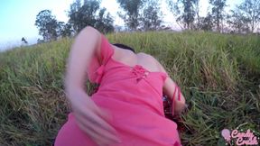 Petite Teen Riding a BBC Outdoors