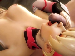 3D beauty offers up perfect tight pussy for hardcore fucking