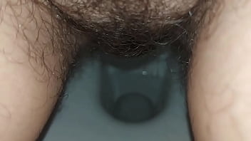 the longest trip to the bathroom, a very long piss, a hairy pussy peeing