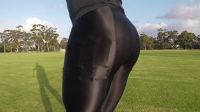 Public Slut Exposed In Garter Belt &amp; Opaque Sheer Leggings