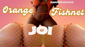 Orange Fishnet JOI: Stroke to Mesh-Covered Curves Under Command