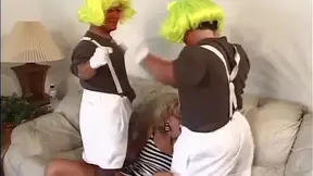 Blonde milf pounded by two horny cocks in double penetration