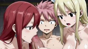 lucy,erza,and natsu (ffm) ft (ai)