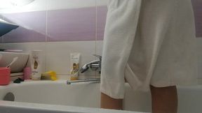 Sexy wife takes shower, big ass, big tits.