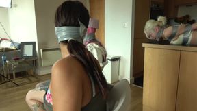 Lilly, Latina, and Mimi&;s Spooky Cafe Halloween Bondage Adventure Taped Tight, Wrap Gagged, and Helpless Trio! (4k)