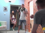 Fake Hostel - College boy fucks a guys slutty cheating Latina girlfriend