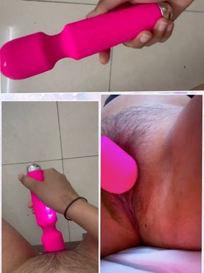 Indian Desi Girl playing hard with toy , hard vibrator play , pussy cum