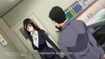 Hot brunette with glasses gets a creampie in anime hentai