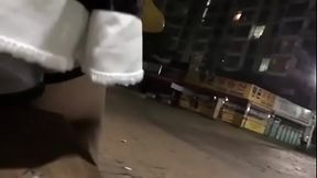 Korean cutie gets gangbanged in public