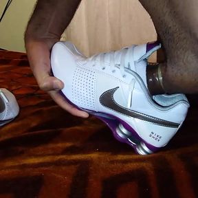 fucking and cumming inside nike shox three times in a row