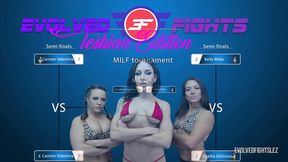 Talented Carmen Valentina and Agatha Delicious at evolvedfightslez video