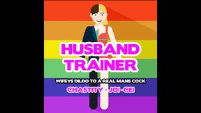 AUDIO ONLY- Husband trainer wifey's dildo to a real mans cock